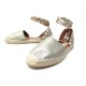 CHAUSSURES VALENTINO ESPADRILLES ROCKSTUD 38 IT 39 FR EN CUIR ARGENTE SHOES 580€