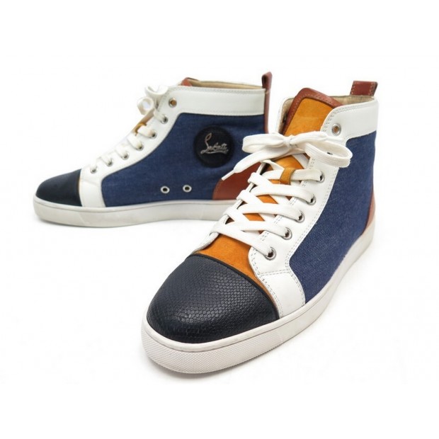 CHAUSSURES CHRISTIAN LOUBOUTIN LOUIS ORLATO BASKETS 42 TOILE CUIR SNEAKERS 695€
