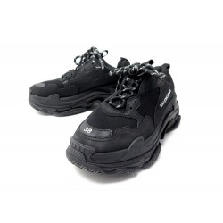 NEUF CHAUSSURES BALENCIAGA TRIPLE S 524036 BASKETS 38 NOIR SNEAKERS SHOES 775€