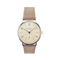 NEUF MONTRE NOMOS TANGENTE CHAMPAGNE 150 33MM MECANIQUE ACIER & CUIR WATCH 1400€