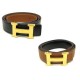 CEINTURE HERMES BOUCLE H DORE LIEN REVERSIBLE 32 MM 90 CUIR BOX EPSOM BELT 710€