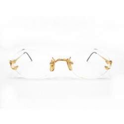 VINTAGE LUNETTE DE VUE MUST DE CARTIER EN PLAQUE OR + BOITE GOLDEN EYEGLASSES