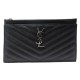 NEUF POCHETTE SAINT LAURENT CASSANDRE 636312 CUIR GRAINE NOIR + BOITE POUCH 375€