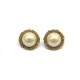 VINTAGE BOUCLES D'OREILLES CHRISTIAN DIOR EN METAL DORE & PERLES PEARLS EARRINGS