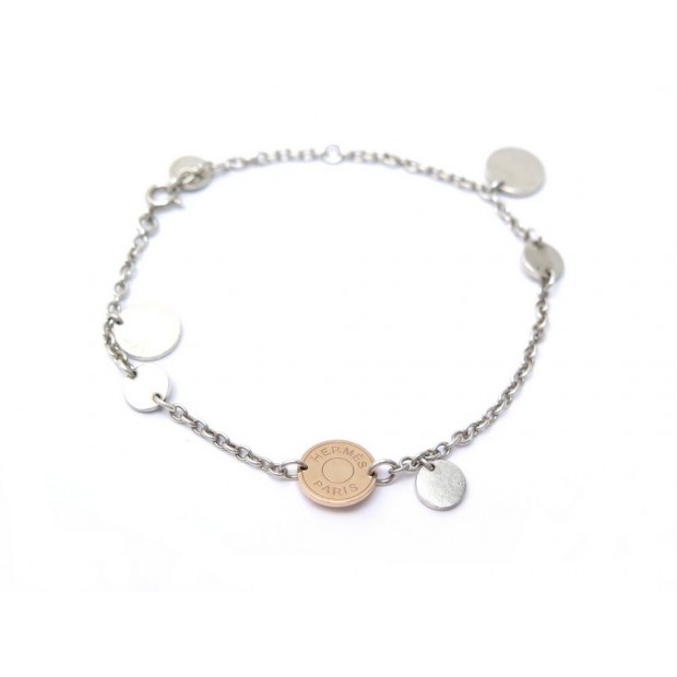 BRACELET HERMES CONFETTIS H104820B ARGENT MASSIF OR ROSE SILVER GOLD SILVER 610€