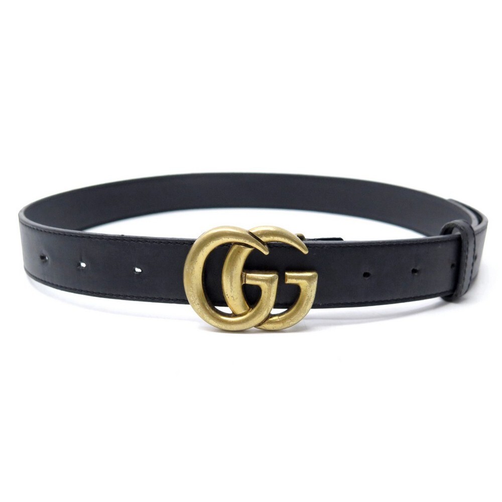 ceinture gucci double g 114984 en cuir noir t80 boucle