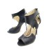 CHAUSSURES VERSACE VERSUS SAFETY PIN SANDALES CUIR NOIR 37 IT 38 FR SHOES 1090€