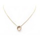 COLLIER CARTIER TRINITY ANNEAUX 3 ORS PM JAUNE ROSE GRIS 18K 43CM NECKLACE 1570€