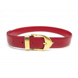 CEINTURE LOUIS VUITTON T70 EN CUIR EPI ROUGE BOUCLE METAL DORE LEATHER BELT 400€