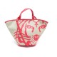 NEUF SAC A MAIN KENZO FC52SA551F02 CABAS TIGRE TOILE ET CUIR CORAIL HANDBAG 225€