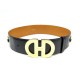 VINTAGE CEINTURE CELINE CUIR NOIR 70 CM METAL DORE BOUCLE LOGO LEATHER BELT