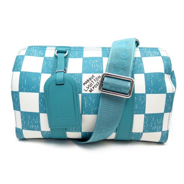 NEUF SAC A MAIN LOUIS VUITTON CITY KEEPALL DAMIER M50076 ED LIMITEE BLEU & BLANC