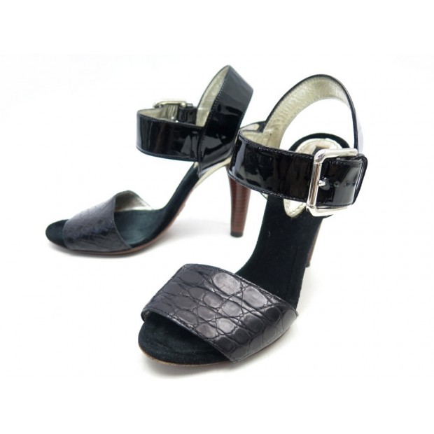 CHAUSSURES DOLCE & GABBANA SANDALES CUIR FACON CROCO 37 IT 38 FR LEATHER SHOES