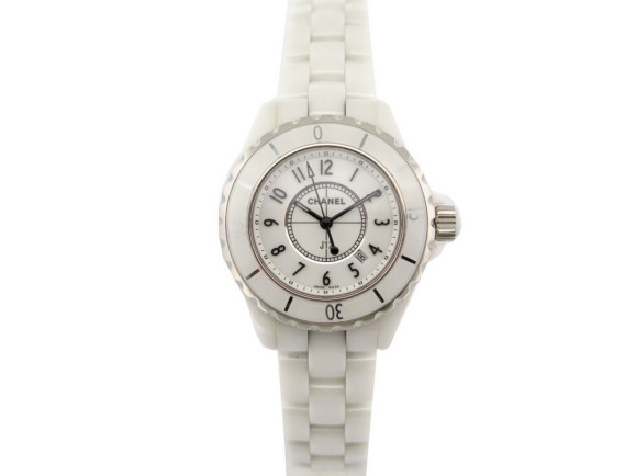 montre chanel j12 quartz 34 mm en ceramique blanc