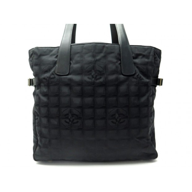 NEUF SAC A MAIN CHANEL CABAS 8 HEURES CROISIERE SHOPPING EN TOILE NOIR BAG 2700€