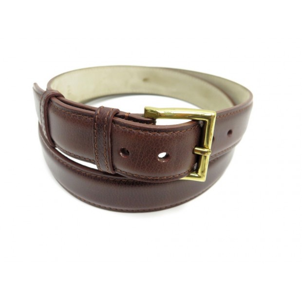 CEINTURE JOHN LOBB SQUARE T 110 EN CUIR MARRON HOMME BROWN LEATHER BELT 460€