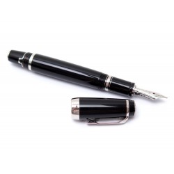 STYLO PLUME MONTBLANC BOHEME PLATINE EN RESINE NOIR BLACK FOUNTAIN PEN 675€