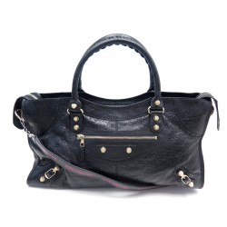 NEUF SAC A MAIN BALENCIAGA CITY 542026 BANDOULIERE EN CUIR NOIR HAND BAG 1590€