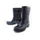 BOTTES DE PLUIE VALENTINO ROCKSTUD EN CAOUTCHOUC NOIR 39 BLACK BOOTS 575€