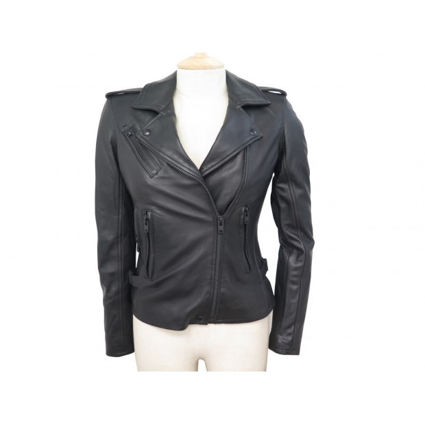 NEUF VESTE BLOUSON IRO NEWHAN PERFECTO 36 S EN CUIR NOIR LEATHER JACKET 1255€