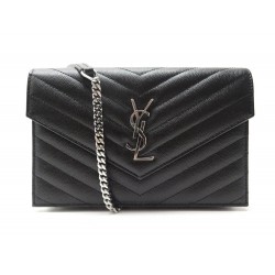 NEUF PORTEFEUILLE SAINT LAURENT CASSANDRE WALLET ON CHAIN BANDOULIERE WOC 995€