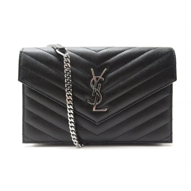 NEUF PORTEFEUILLE SAINT LAURENT CASSANDRE WALLET ON CHAIN BANDOULIERE WOC 995€