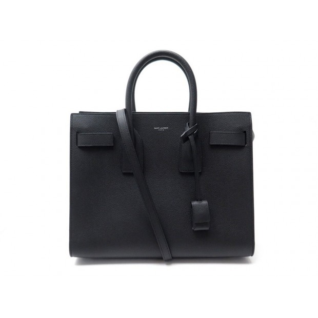 NEUF SAC A MAIN SAINT LAURENT SAC DE JOUR S BANDOULIERE CUIR GRAINE NOIR 2400€