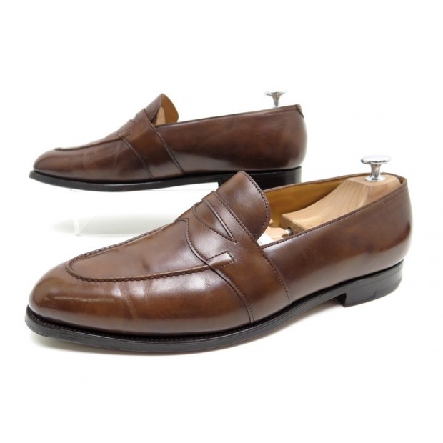 CHAUSSURES JOHN LOBB FENCOTE 7.5 41.5 MOCASSINS CUIR MARRON LOAFER SHOES 1095€