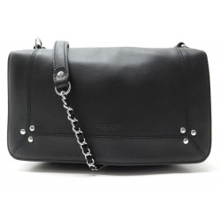 NEUF SAC A MAIN JEROME DREYFUSS BOBI SILVER BANDOULIERE CUIR NOIR HANDBAG 650€