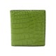 NEUF PORTEFEUILLE PORTE CARTES CUIR DE CROCODILE VERT NEW GREEN LEATHER WALLET