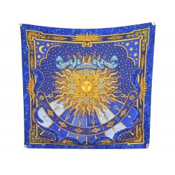 FOULARD HERMES CARPE DIEM METZ CARRE 90 CM EN SOIE BLEUE BLUE SILK SCARF 410€