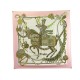 NEUF FOULARD HERMES LE TIMBALIER FRANCOISE HERON CARRE 90 SOIE ROSE SCARF 410€