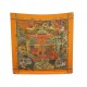 NEUF FOULARD HERMES JARDINS D'HIVER PAR ANNIE FAIVRE SOIE ORANGE SILK SCARF 410€