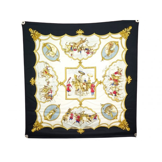 FOULARD HERMES LES CHEVAUX DES MOGHOLS FOUGEROLLE CARRE 90 SOIE SCARF 460€