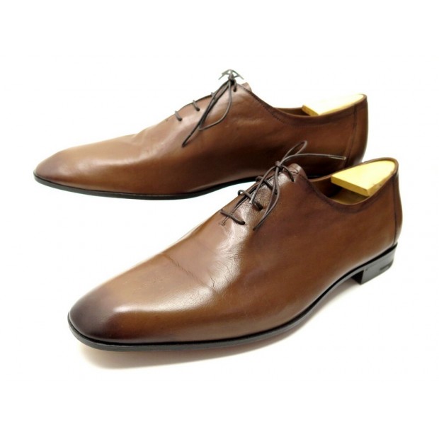 NEUF CHAUSSURES BERLUTI BLAKE 4342 12 46 RICHELIEU EN CUIR MARRON + BOITE 1800€