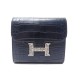 NEUF PORTEFEUILLE HERMES CONSTANCE COMPACT EN CUIR CROCODILE H EN LEZARD WALLET