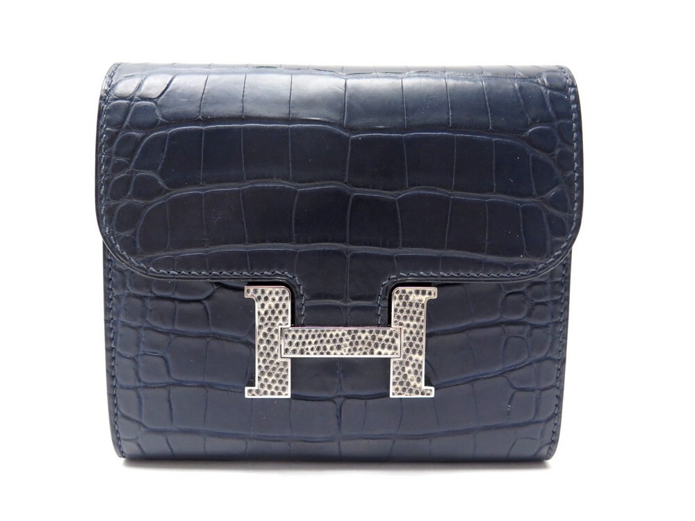 portefeuille hermes constance compact en cuir