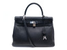 sac a main hermes kelly 35 en cuir retourne noir