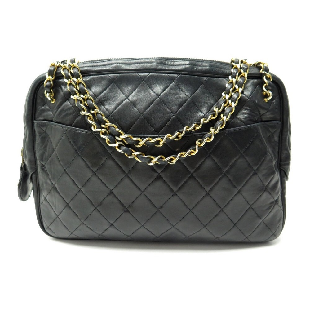 Sac camera cuir noir matelassé CHANEL - It Bag