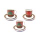 LOT DE 3 TASSES A CAFE ET SOUCOUPES VERSACE ROSENTHAL PAON PORCELAINE ROUGE 705€