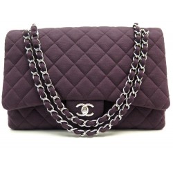 NEUF SAC A MAIN CHANEL CLASSIQUE TIMELESS MAXI JUMBO TISSU MATELASSE PRUNE 8900€