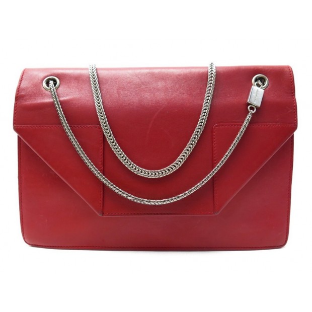 SAC A MAIN SAINT LAURENT BETTY 314515 CUIR ROUGE BANDOULIERE HANDBAG PURSE 2000€