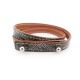 NEUF BRACELET GOYARD DOUBLE TOUR 18CM EN TOILE GOYARDINE MARRON 2 WRASP BANGLE