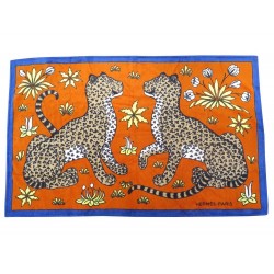 NEUF DRAP DE PLAGE HERMES LEOPARDS SERVIETTE DE BAIN 150X90 TAPIS TOWEL 475€