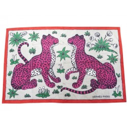 NEUF DRAP PLAGE HERMES LEOPARDS SERVIETTE DE BAIN COTON 150X93 TAPIS TOWEL 475€