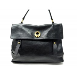 SAC A MAIN YVES SAINT LAURENT MUSE TWO GM 197146 CUIR GRAINE NOIR HAND BAG 1795€