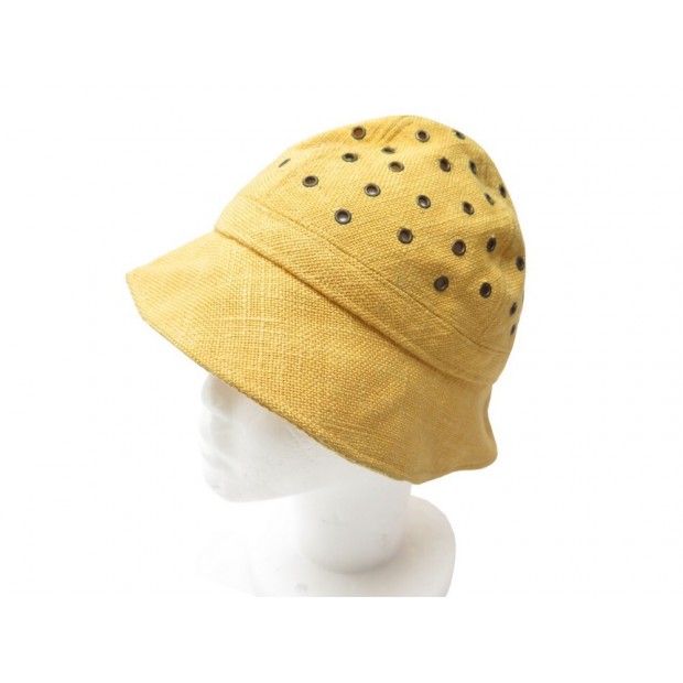 VINTAGE CHAPEAU BOB HERMES BOUTIQUE SPORT T 53 EN TOILE COTON RIVETS HAT 290€