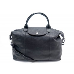 SAC A MAIN LONGCHAMP PLIAGE 16307377001 BANDOULIERE EN CUIR NOIR HAND BAG 490€