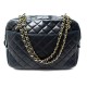 SAC A MAIN CHANEL CAMERA CUIR MATELASSE NOIR BANDOULIERE HAND BAG PURSE 4200€