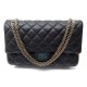 NEUF SAC A MAIN CHANEL GRAND 2.55 EN CUIR MATELASSE NOIR LEATHER HAND BAG 9700€